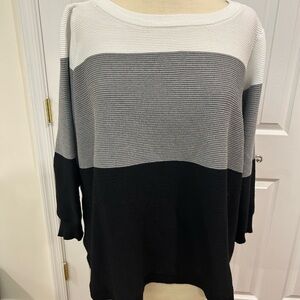 Cyrus Black, Gray, and White Long Sleeve Top